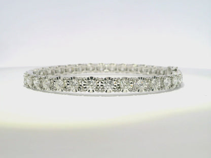 6.41CT Diamond Bangle 18k White Gold