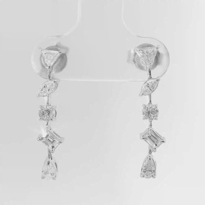 0.84CT Diamond 14k White Gold Earring