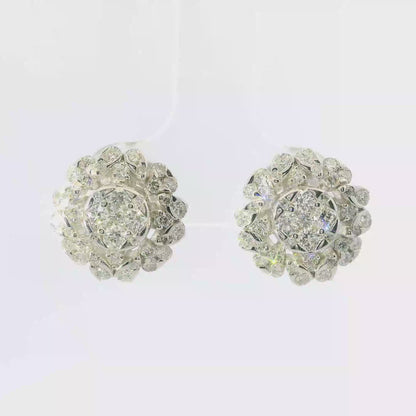 1.28CT Diamond 14k White Gold Earring