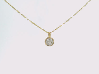 0.20CT Diamond Bark Pendant 14K Yellow Gold