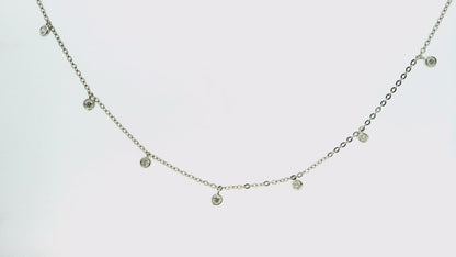 0.42CT  Diamond by The Yard Necklace 14k White Gold