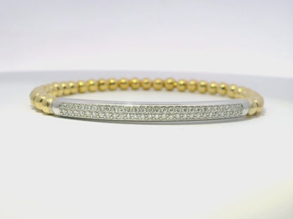 0.50CT Diamond Bangle 14k Yellow Gold