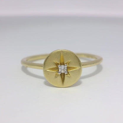 0.02CT Diamond Ring 14k Yellow Gold