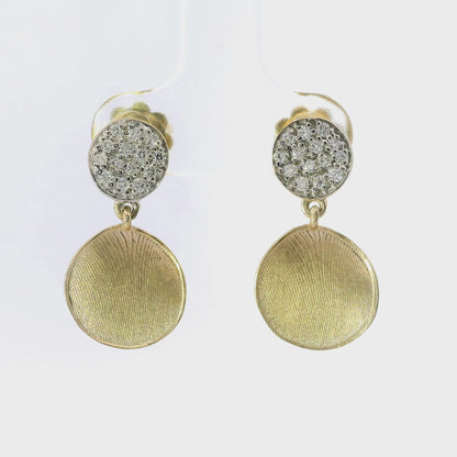 0.28CT Diamond Disc Fashion Earring 14k Yellow Gold