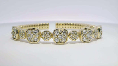 3.06CT Diamond Bangle 14k Yellow Gold