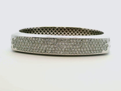 3.30CT Diamond Bangle 14k White Gold