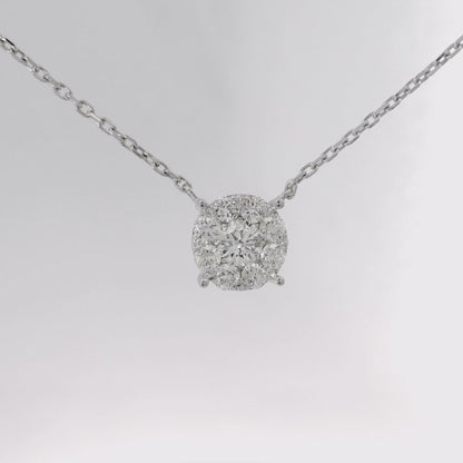 0.87CT Diamond Pendant 14k White Gold