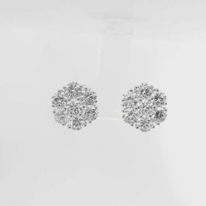 3.07CT Lab Diamond Stud Earring 14k White Gold