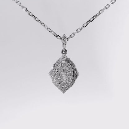 0.40CT Diamond Pendant 14k White Gold