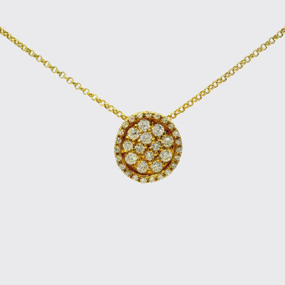 0.31CT Diamond Pendant 18k Yellow Gold