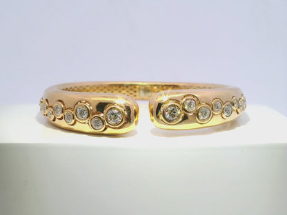 1.59CT Diamond Bezel Bangle 18k Rose Gold