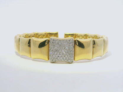 0.71CT Diamond Bangle 18k yellow Gold