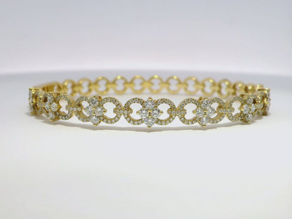 1.55CT Diamond Bangle 18k Yellow Gold