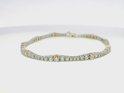 2.69CT Diamond Bracelet 18k Two Tone