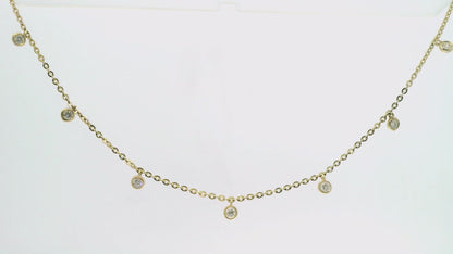 0.42CT Diamond Necklace 14k Yellow Gold