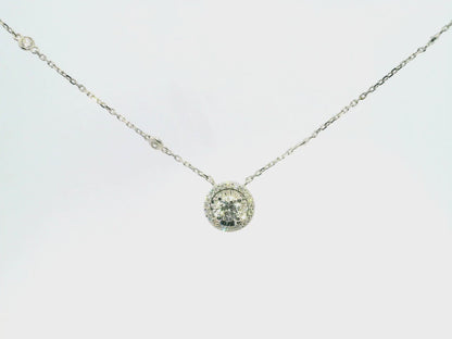 0.19CT Diamond 1.26CT Lab Diamond Pendant 14k White Gold