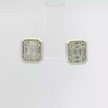 0.63CT Diamond  14k White Gold Earring