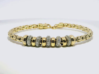 1.10CT Diamond Bangle 14k Yellow Gold