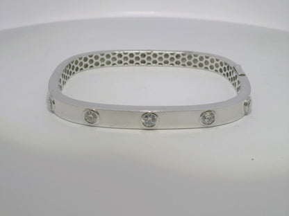 1.19CT Diamond Bangle 14k White Gold