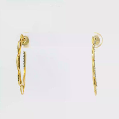 0.33CT Diamond  18k Yellow Gold Earring