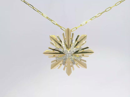 0.25CT Diamond  14k Yellow Gold  Star Pendant