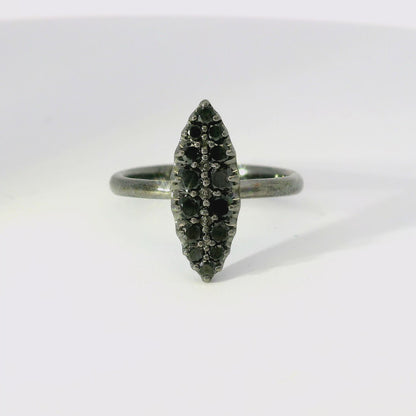 0.53CT Black Diamond Ring 14K White Gold