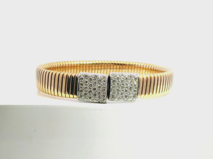 1.68CT Diamond Bangle 14k Rose Gold