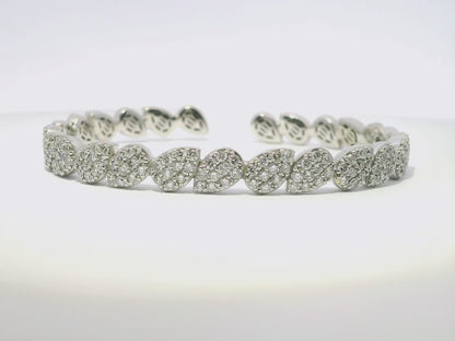 2.66CT Diamond Bangle 14k White Gold