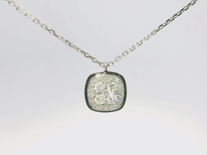 0.43CT Diamond Pendant with Black Enamel 14k White Gold