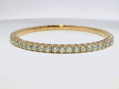 6.70CT Diamond Stretch Bangle 18k Rose Gold