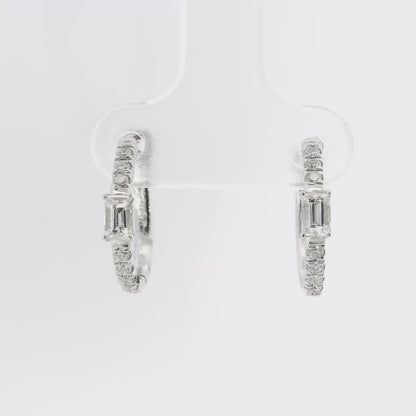 0.46CT Diamond 14k White Gold Earring