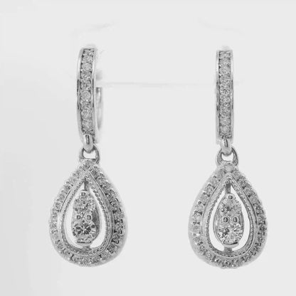 0.78CT Diamond Earring 14k White Gold