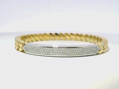 0.82CT Diamond Bangle 14k Yellow Gold