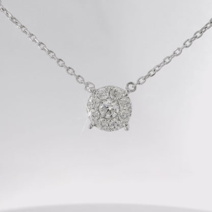 0.84CT Diamond Pendant 14k White Gold