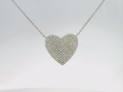 0.66CT Heart Diamond Pendant 14k White Gold