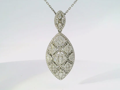 3.10CT Diamond Pendant 14K White Gold