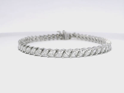 4.47CT Marquise Lab Diamond Bracelet 14k White Gold